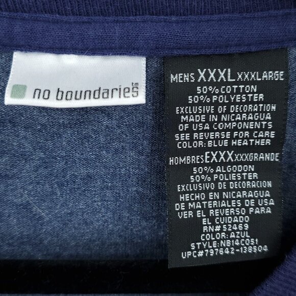 Men's VTG 90s/2000s No Boundaries Slacker Short Sleeve Tee XXXL Heather Blue - Picture 3 of 13